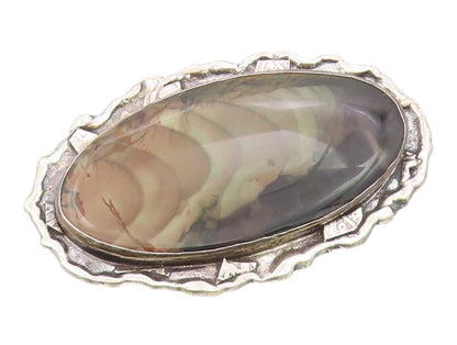 925 Sterling Silver Vintage Brooch Classic Jasper Victorian Style Pin  BP12578