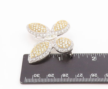 925 Sterling Silver Vintage Brooch Pin Modernist CZ Two Tone Butterfly  BP12527
