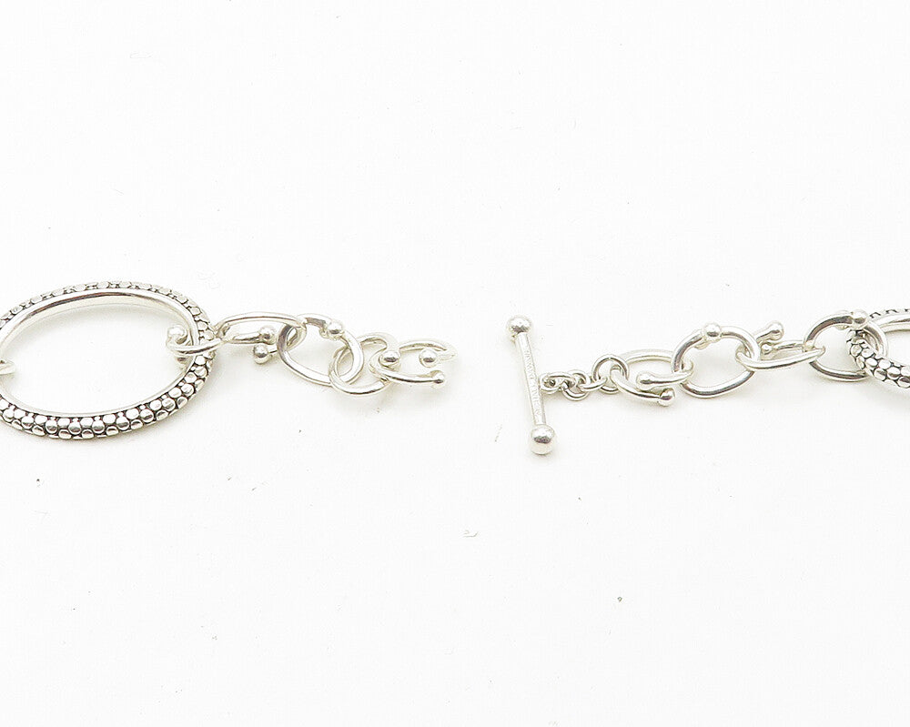 MICHAEL DAWKINS 925 Silver  Vintage Shiny Cobble Detail Chain Necklace  NE2890