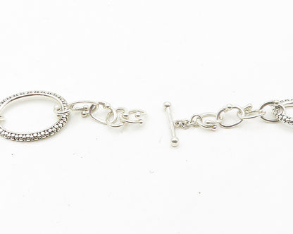 MICHAEL DAWKINS 925 Silver  Vintage Shiny Cobble Detail Chain Necklace  NE2890