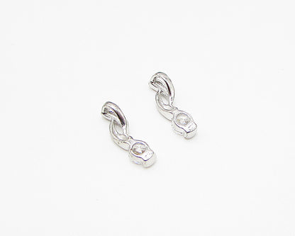 925 Sterling Silver  Lot of 2 White Cubic Zirconia Slider Pendant  PT1946
