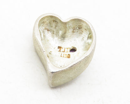 TJI 925 Sterling Silver  Vintage Petite Amethyst Love Heart Pendant  PT9738