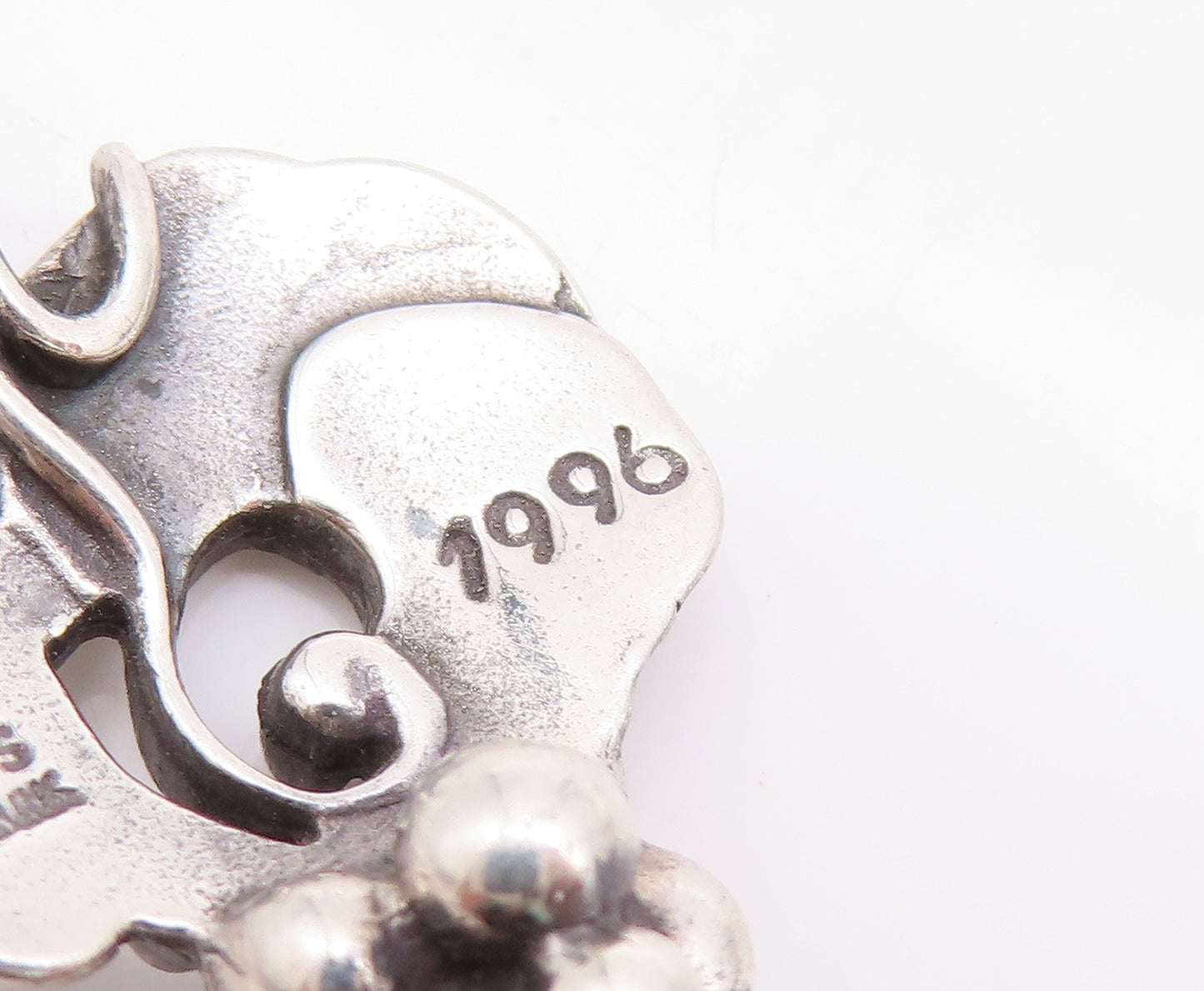 925 Sterling Silver Vintage Pendant GEORG JENSEN DENMARK Bunch Of Grapes PT24191