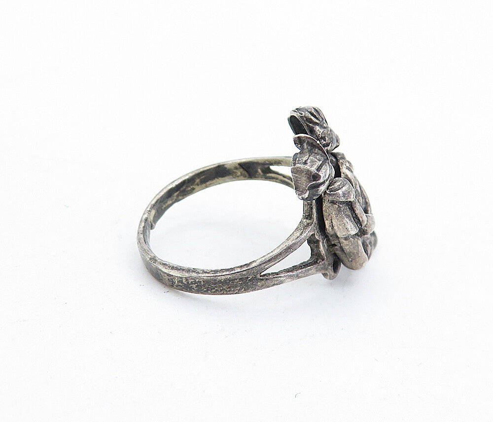 925 Sterling Silver  Vintage Oxidized Children Band Ring (MOVES) Sz 6.5 RG5740