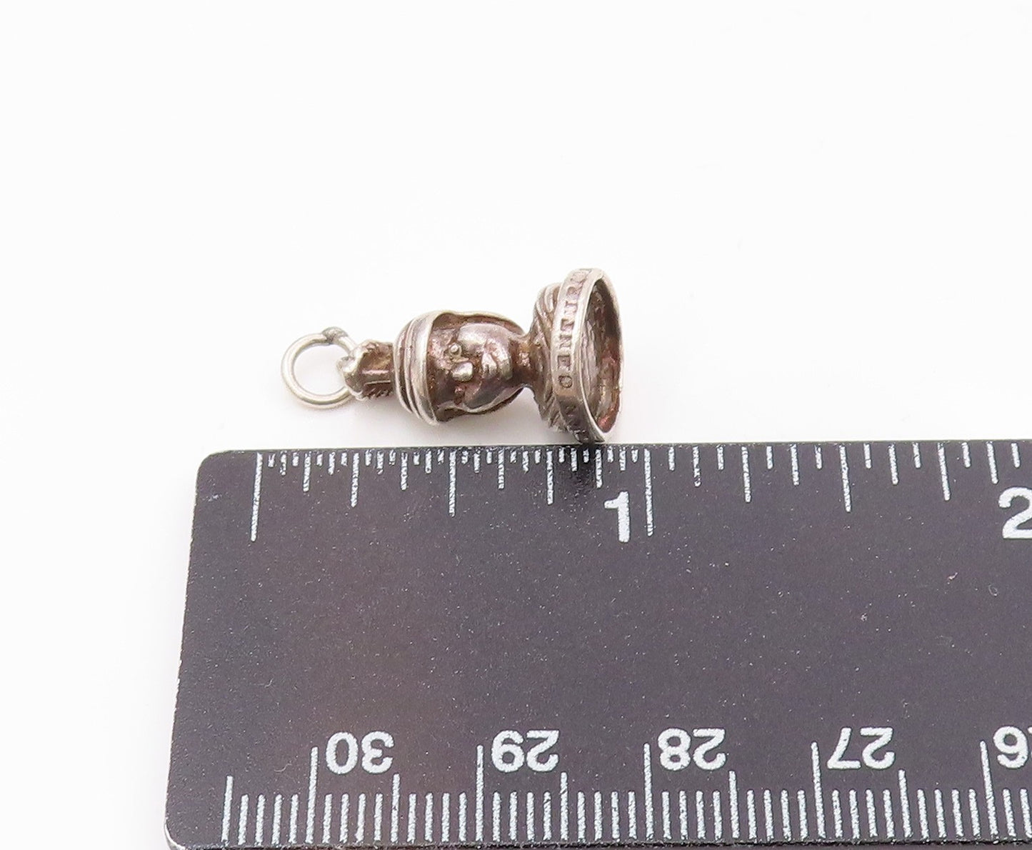 925 Sterling Silver  Vintage Man With Aviator Hat Charm Pendant  PT21416