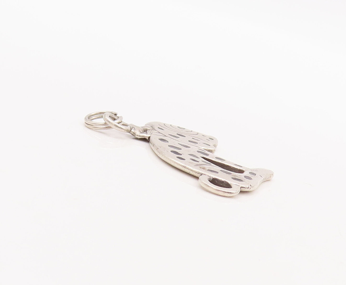 925 Sterling Silver Vintage Pendant Solid Carved Sad Dotted Dog  PT23178