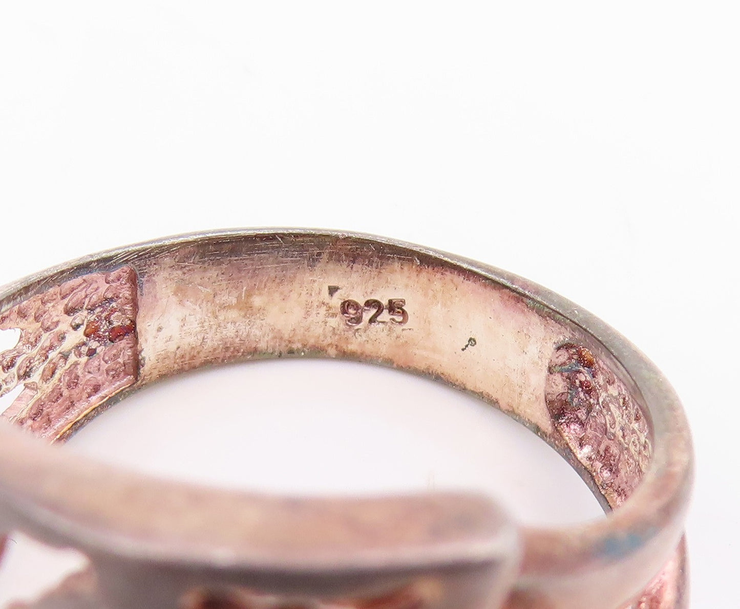 925 Sterling Silver Vintage Ring Intricate Openwork Loop Band  Sz 8.5  RG35801