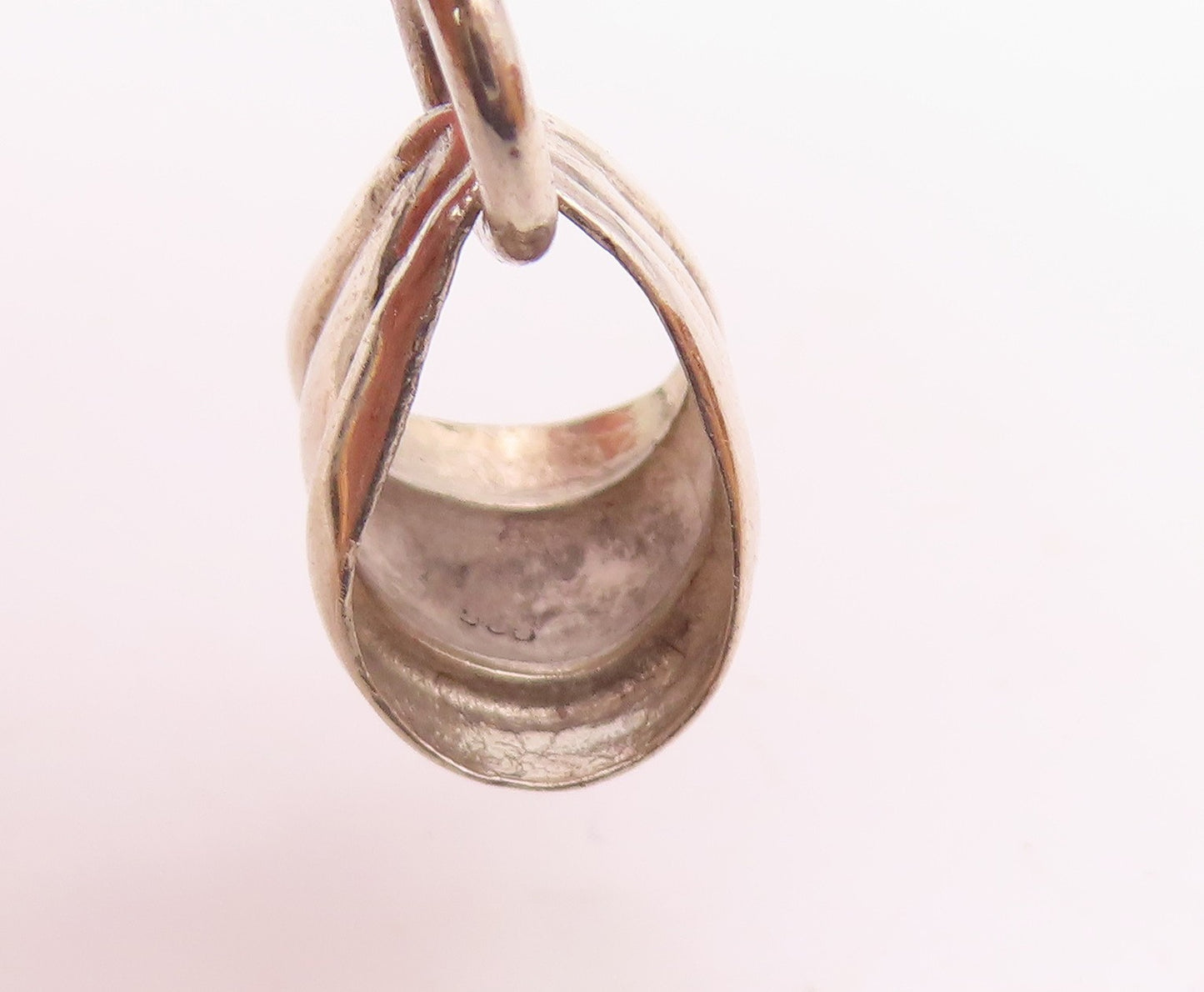 925 Sterling Silver  Vintage Shiny Hollow Fish Drop Pendant  PT17607