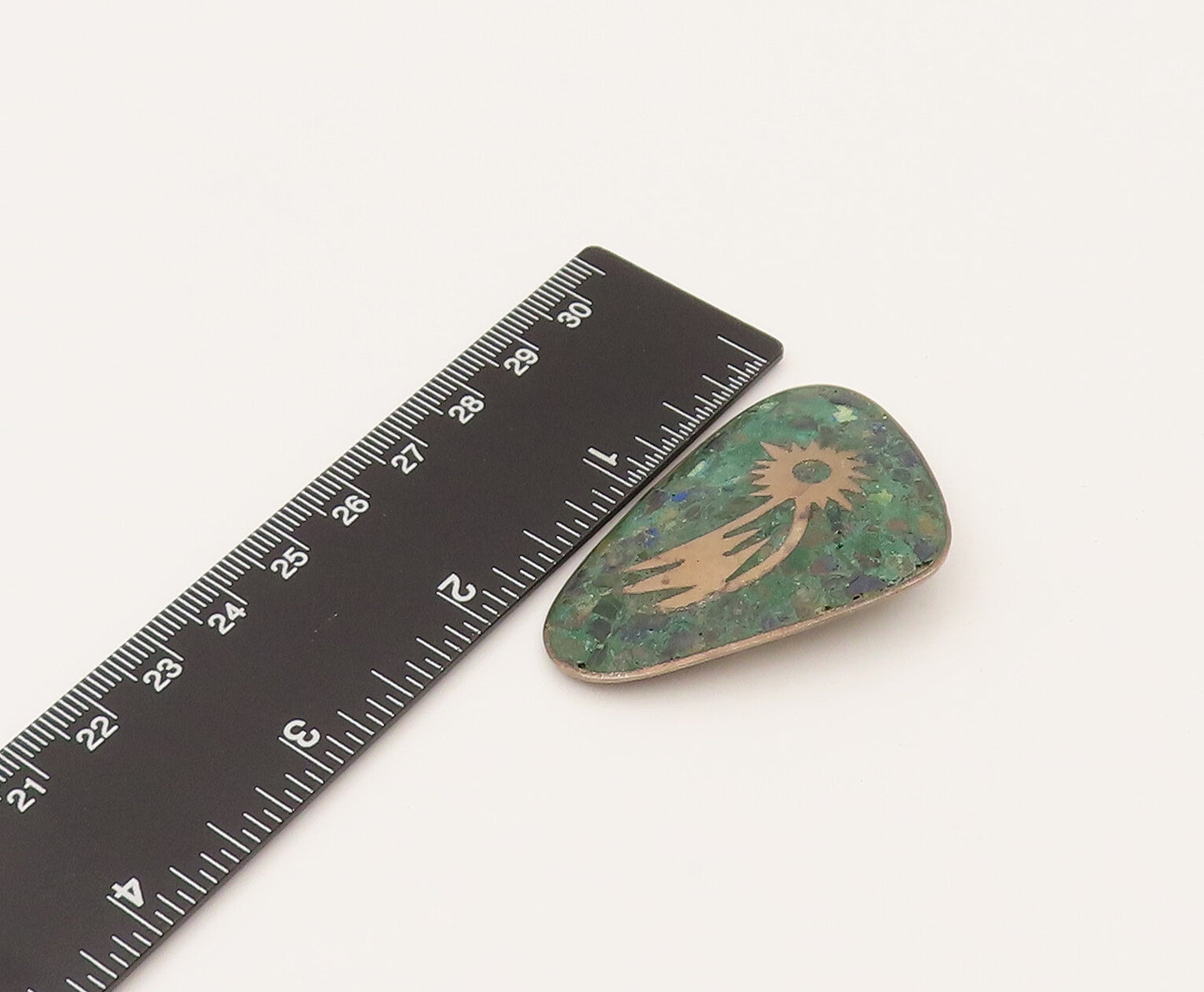 TAXCO 925 Silver  Vintage Rocky Green Turquoise & Figure Brooch Pin  BP10222