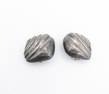 TIFFANY & CO. 925 Silver  Vintage Fluted Dome Non Pierce Earrings  EG2201