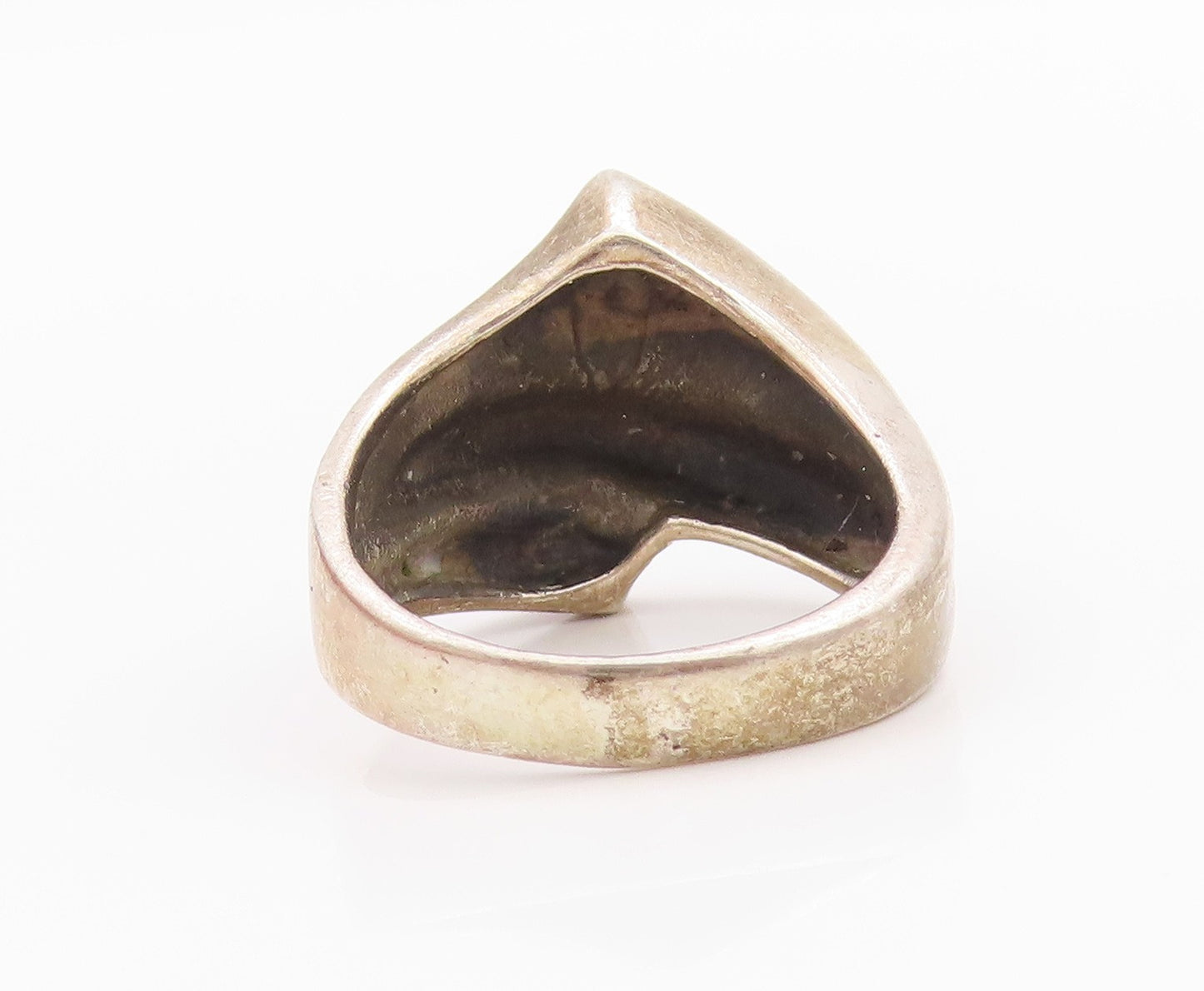 925 Sterling Silver Vintage Ring Minimalist Pointed Top Design  Sz 7  RG33203