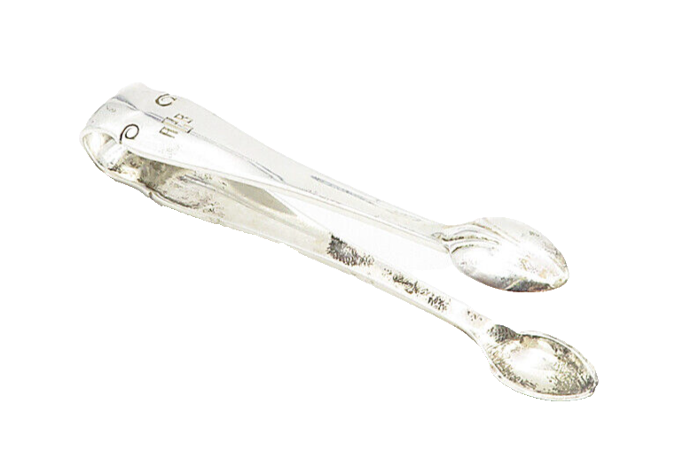 TIFFANY & CO. 925 Sterling Silver  Vintage Swirl Etched Detail Tongs  TR1586