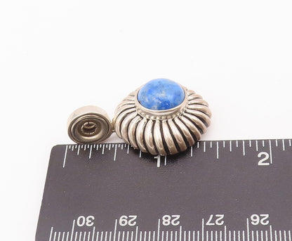 925 Sterling Silver Vintage Pendant ESPO SIG Turquoise Etched Thick Rope PT22790