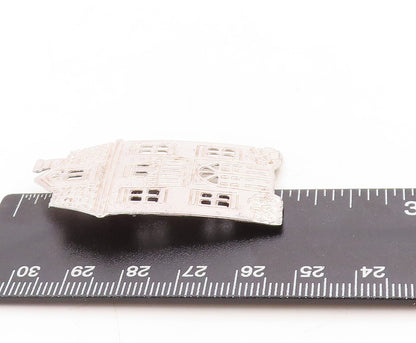 925 Sterling Silver Vintage Brooch Pin Solid Cutout Large House  BP11342