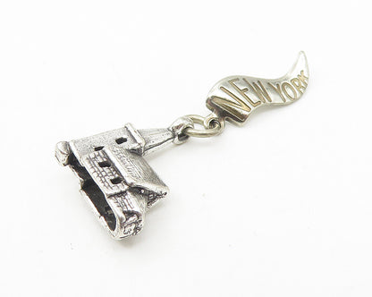 925 Sterling Silver  Vintage Petite Church House New York Pendant  PT9256