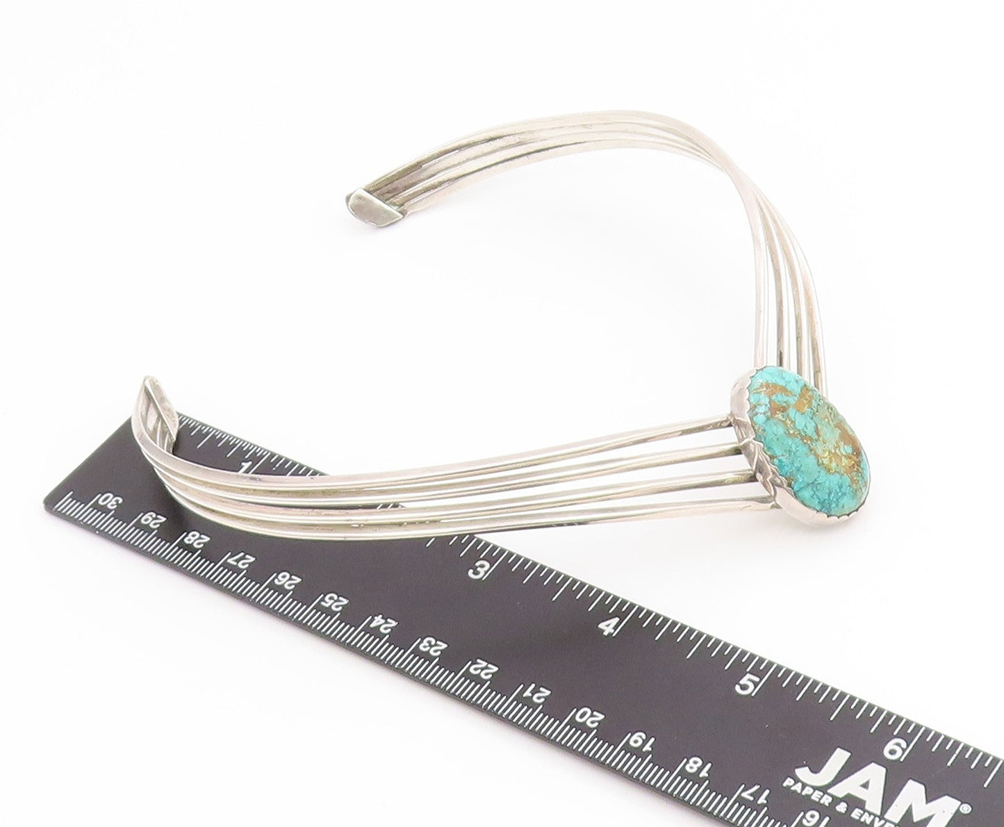 925 Sterling Silver Vintage Necklace NAVAJO Zuni Turquoise Classic Choker NE4808