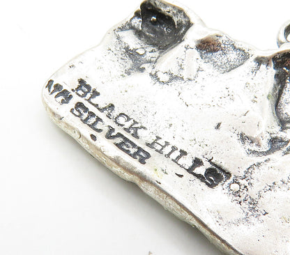 925 Sterling Silver   Vintage Mount Rushmore Chiseled Drop Pendant  PT12763