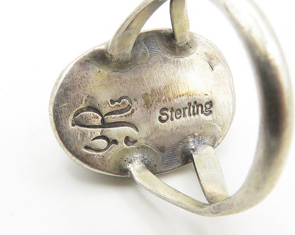 SADIE RANDOLPH NAVAJO 925 Silver  Vintage Turquoise Cocktail Ring Sz 5 RG18327