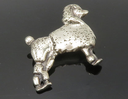 925 Sterling Silver  Vintage Shiny Poodle Dog Animal Motif Brooch Pin  BP4966