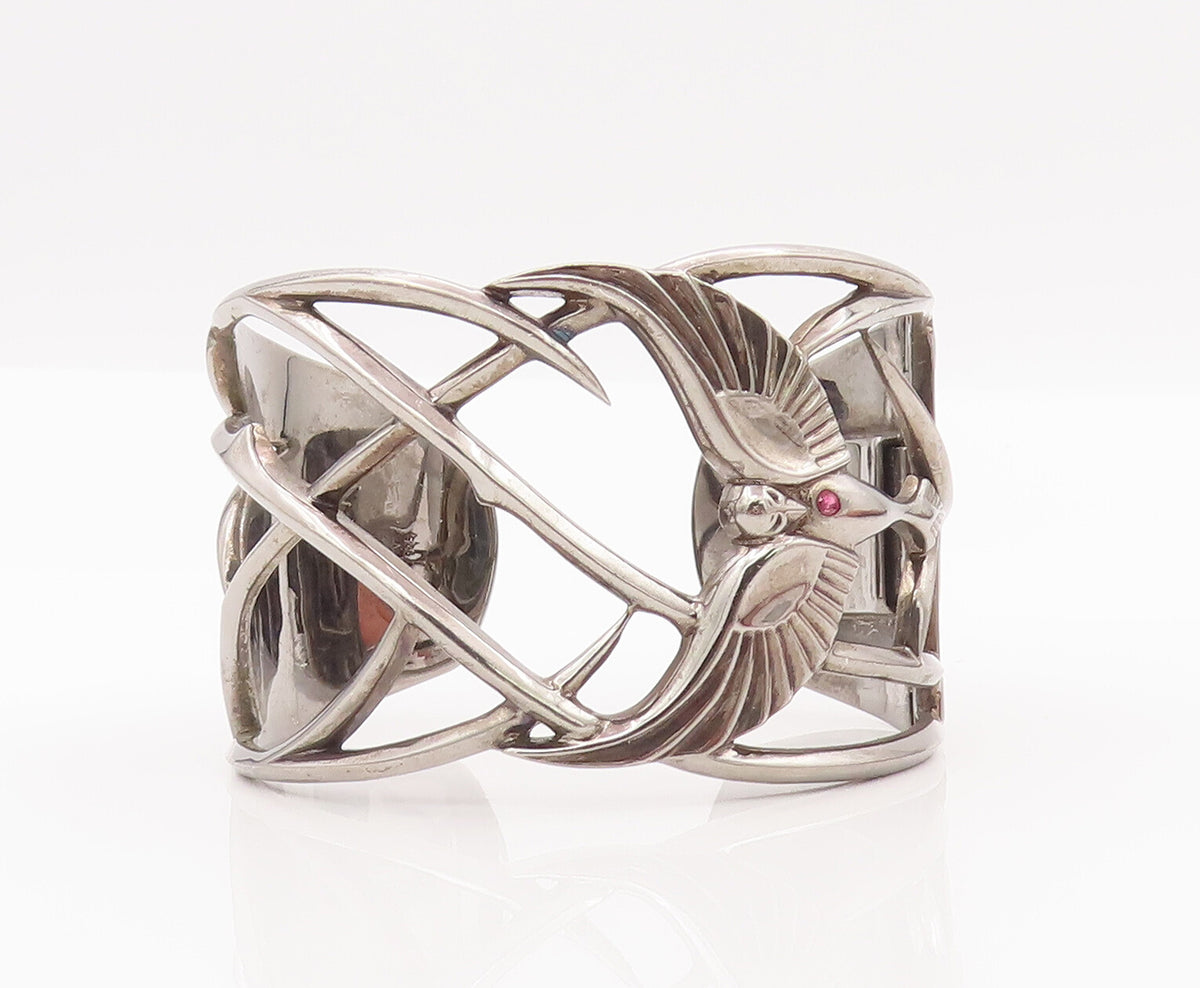 925 Sterling Silver Vintage Bracelet STEPHEN WEBSTER Cutout Rare Phoenix BT10458