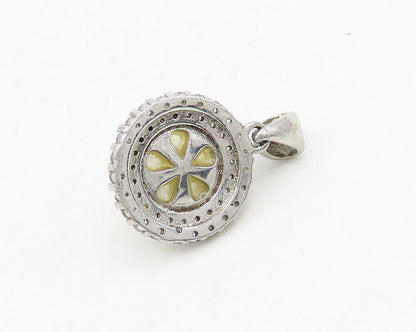 925 Sterling Silver  Vintage Freshwater Pearl & Cubic Zirconia Pendant PT14883