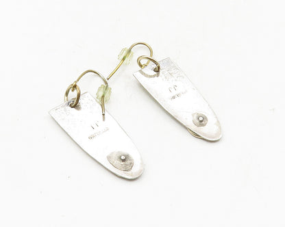JOHN CHAVEZ NAVAJO 925 Sterling Silver Vintage Two Tone Figure Earrings  EG5202