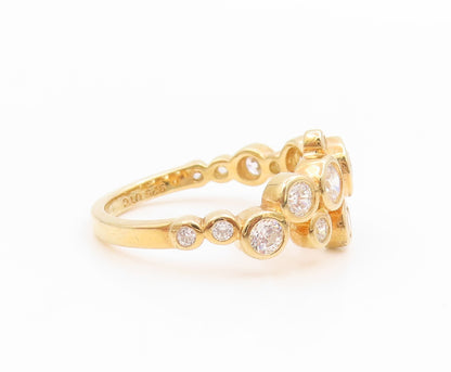 925 Sterling Silver Vintage Ring Gold Plated Bezel Set CZ Band  Sz 7  RG35787