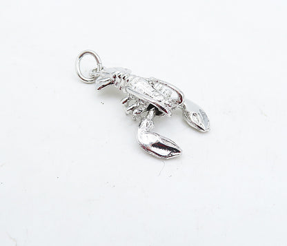 925 Sterling Silver Petite Polished Lobster Motif Pendant (MOVES) PT3884