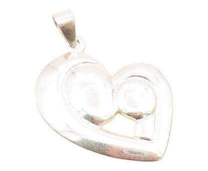 925 Silver  Vintage Love Is Patient Love Is Kind Heart Charm Pendant  PT20744