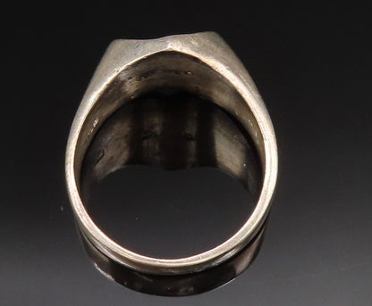 MEXICO 925 Silver  Vintage Minimalist Concave Love Heart Ring Sz 11.5  RG25428
