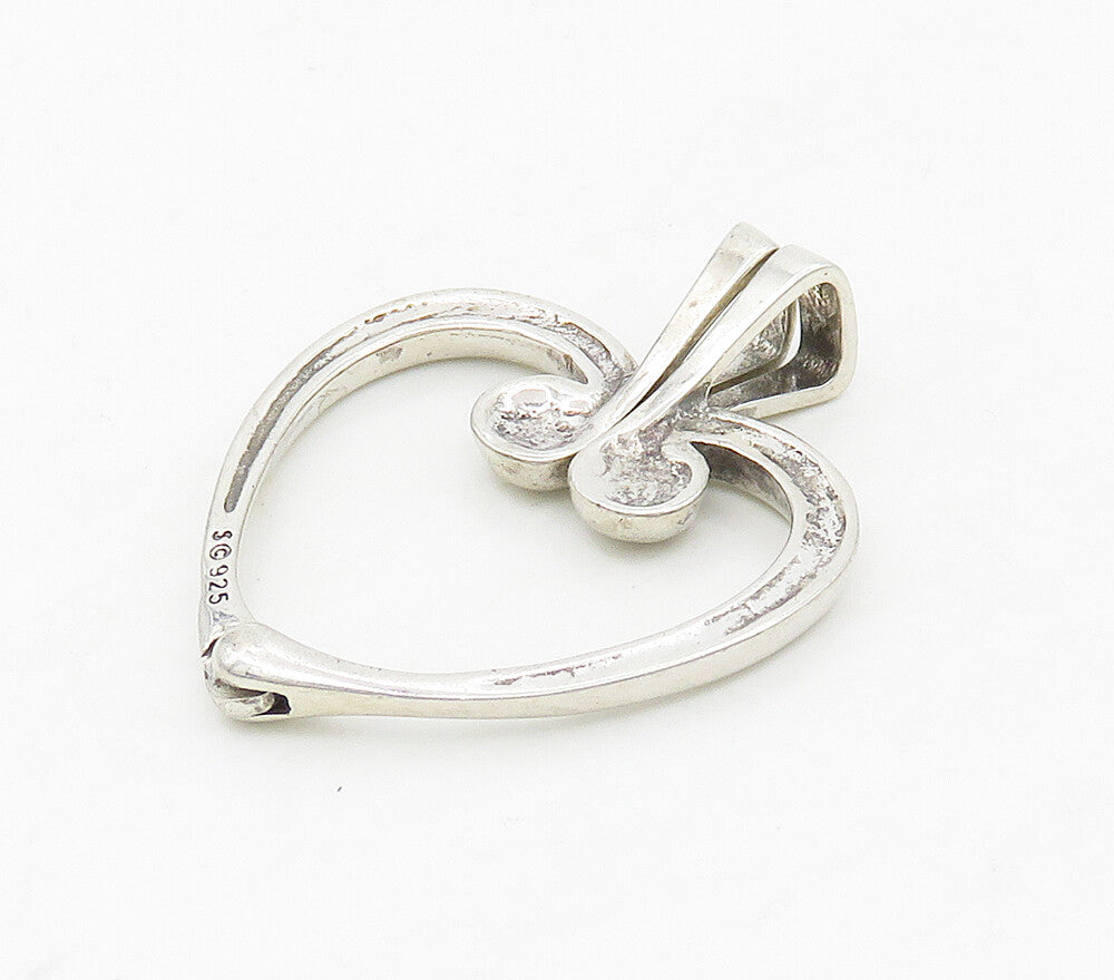 SILVER CLOUD 925 Sterling Silver  Vintage Open Love Heart Pendant  PT13454