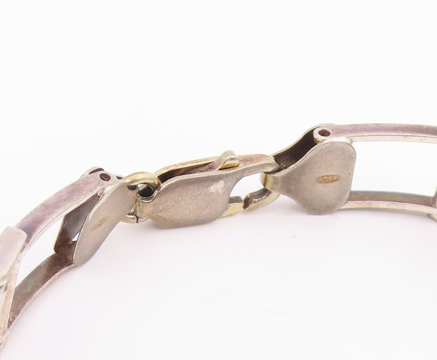 925 Sterling Silver Vintage Bracelet Good Luck Elephant Figural Link  BT11630