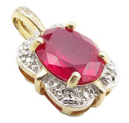 925 Sterling Silver  Pink Topaz & Genuine Diamond Accent Pendant  PT6500
