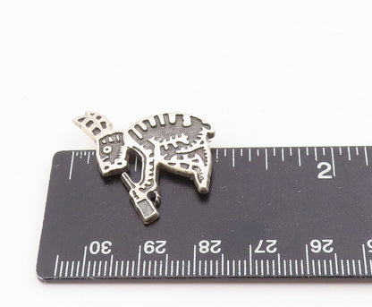 925 Sterling Silver Vintage Brooch Pin Modernist Tribal Animal Motif  BP12248