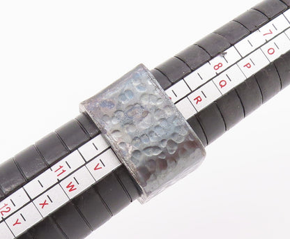 925 Sterling Silver Vintage Ring ROXELANA Dark Tone Round Gemstone Sz 10 RG33023