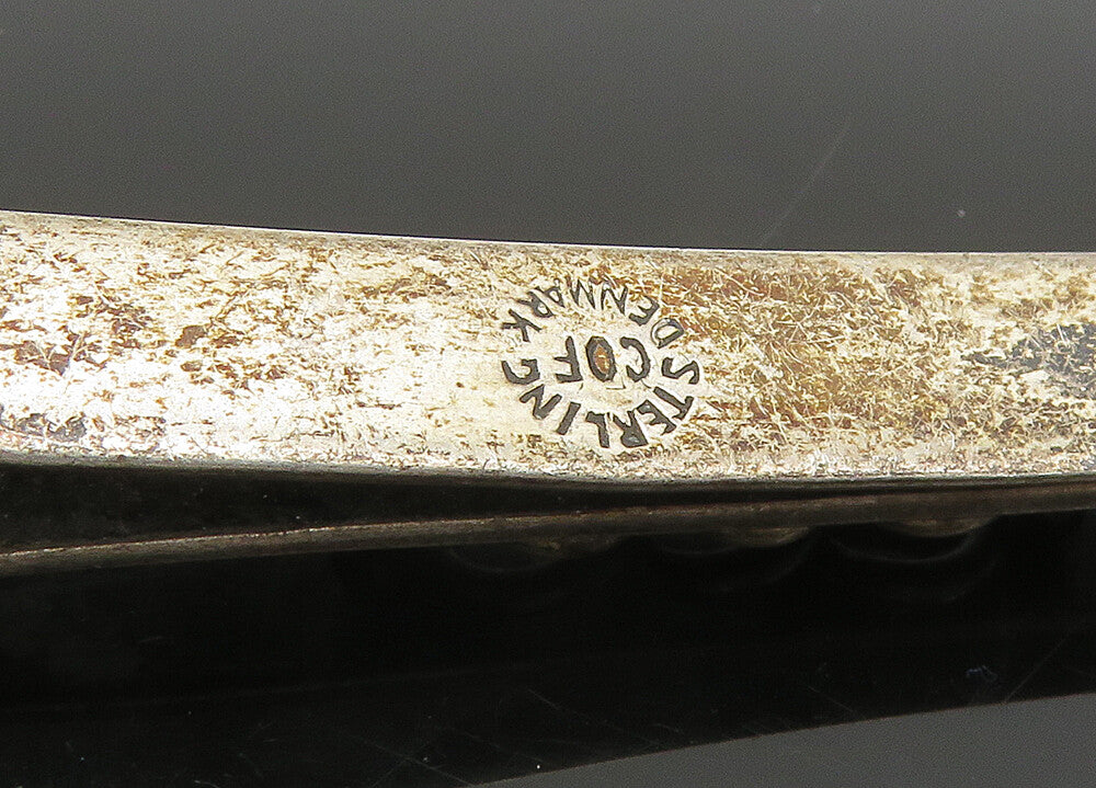 COF DENMARK 925 Sterling Silver  Vintage Oxidized Rustic Tie Clip  TR3129