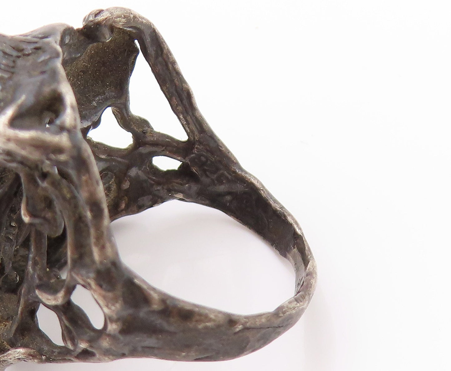 925 Sterling Silver Vintage Ring Bible Figure Daniel Lions Den  Sz 7.5  RG32703