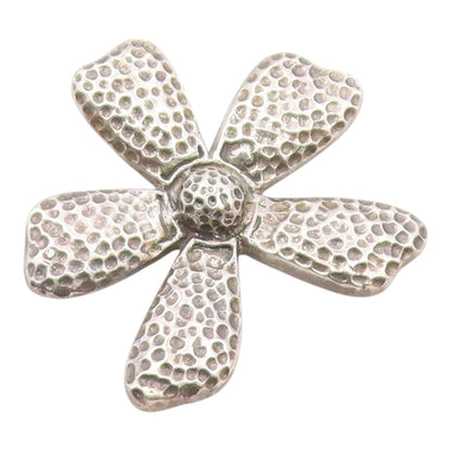 925 Sterling Silver  Vintage Carved Hammered Flower Pendant  PT20220
