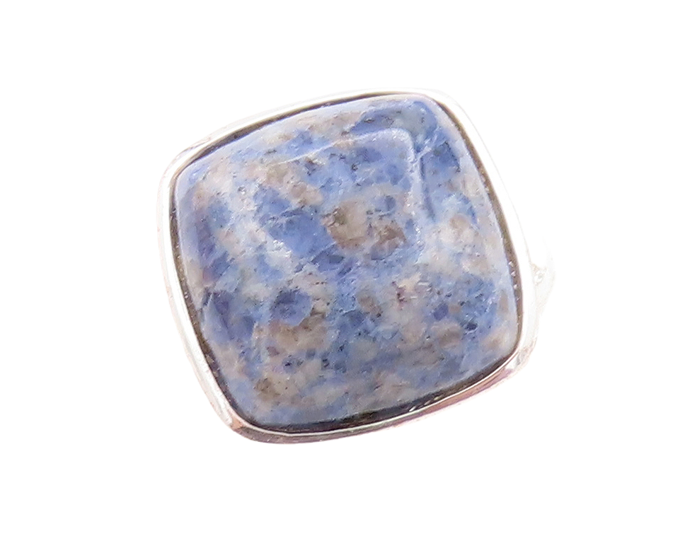 925 Sterling Silver Vintage Ring Square Cabochon Gemstone  Sz 7 RG31574