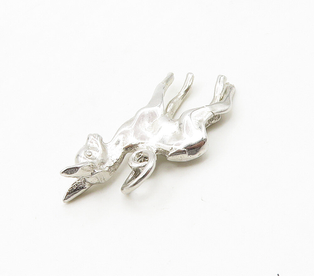 925 Sterling Silver  Vintage Petite Shiny Baby Deer Animal Pendant  PT12268