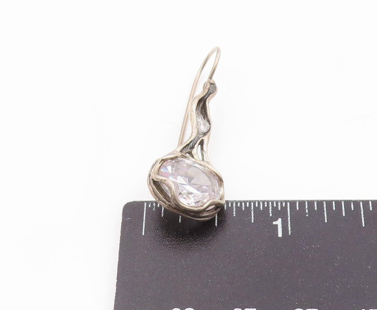 925 Sterling Silver Vintage Earrings Multi Gemstone Designer Single Lot  EG14308