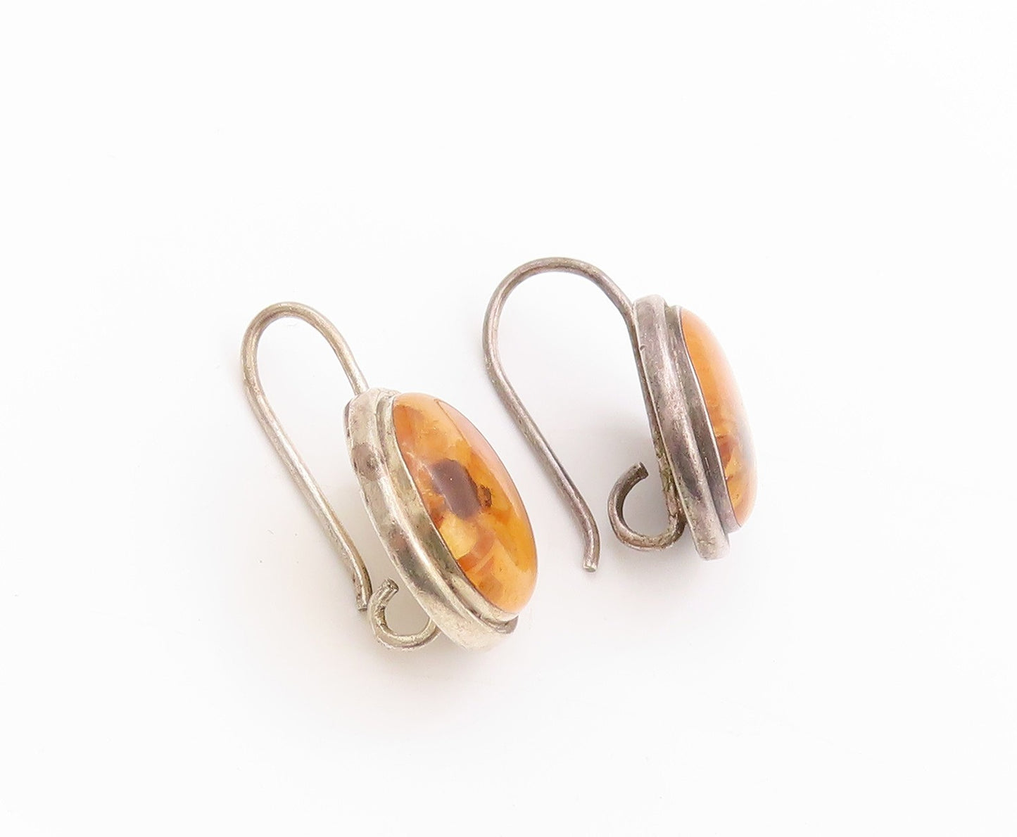 925 Sterling Silver Vintage Earrings Modernist Dried Flower Design  EG13556