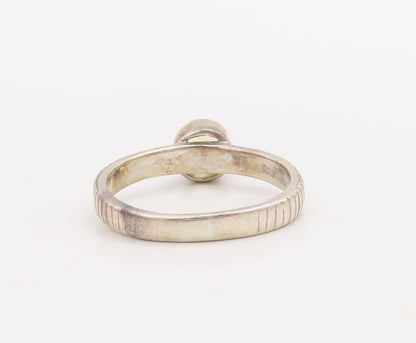 925 Sterling Silver Vintage Ring Etched Stackable Round Citrine  Sz 8  RG30530