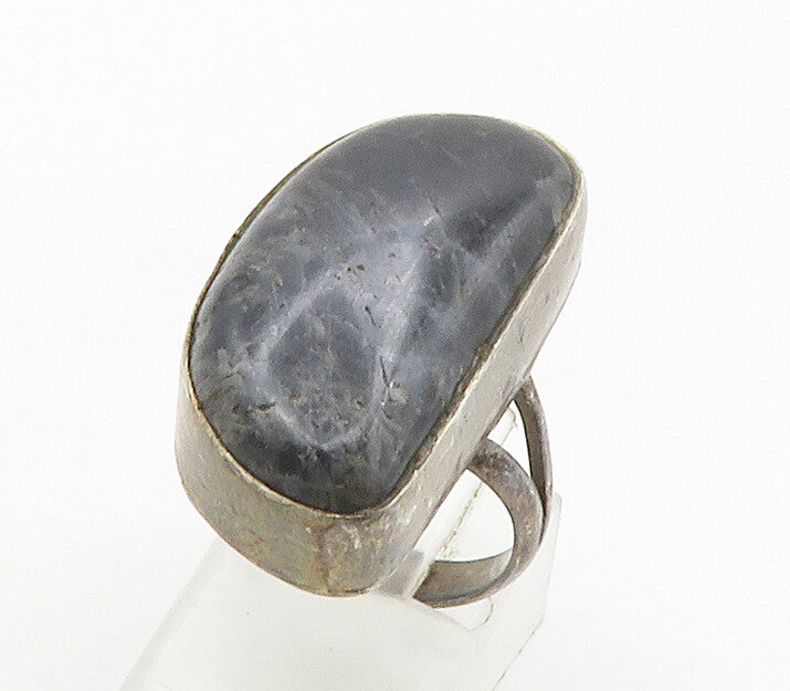 925 Sterling Silver  Vintage Cabochon Jasper Split Cocktail Ring Sz 7  RG16473
