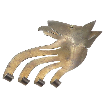 925 Sterling Silver  Vintage Modernist Dog's Head Smooth Brooch Pin  BP7158