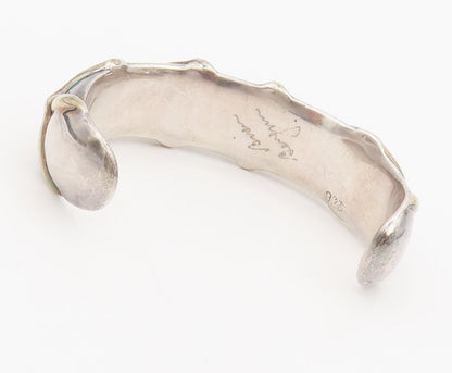 925 Sterling Silver Vintage Bulged Checks Cross Solid Cuff Bracelet BT9966