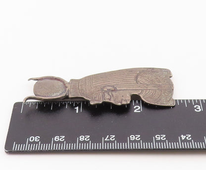 925 Sterling Silver Vintage Brooch Pin MMA Etched Hathor Goddess Profile BP12552
