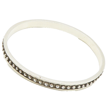 925 Sterling Silver  Vintage Shiny Spiked Round Bangle Bracelet  BT7118