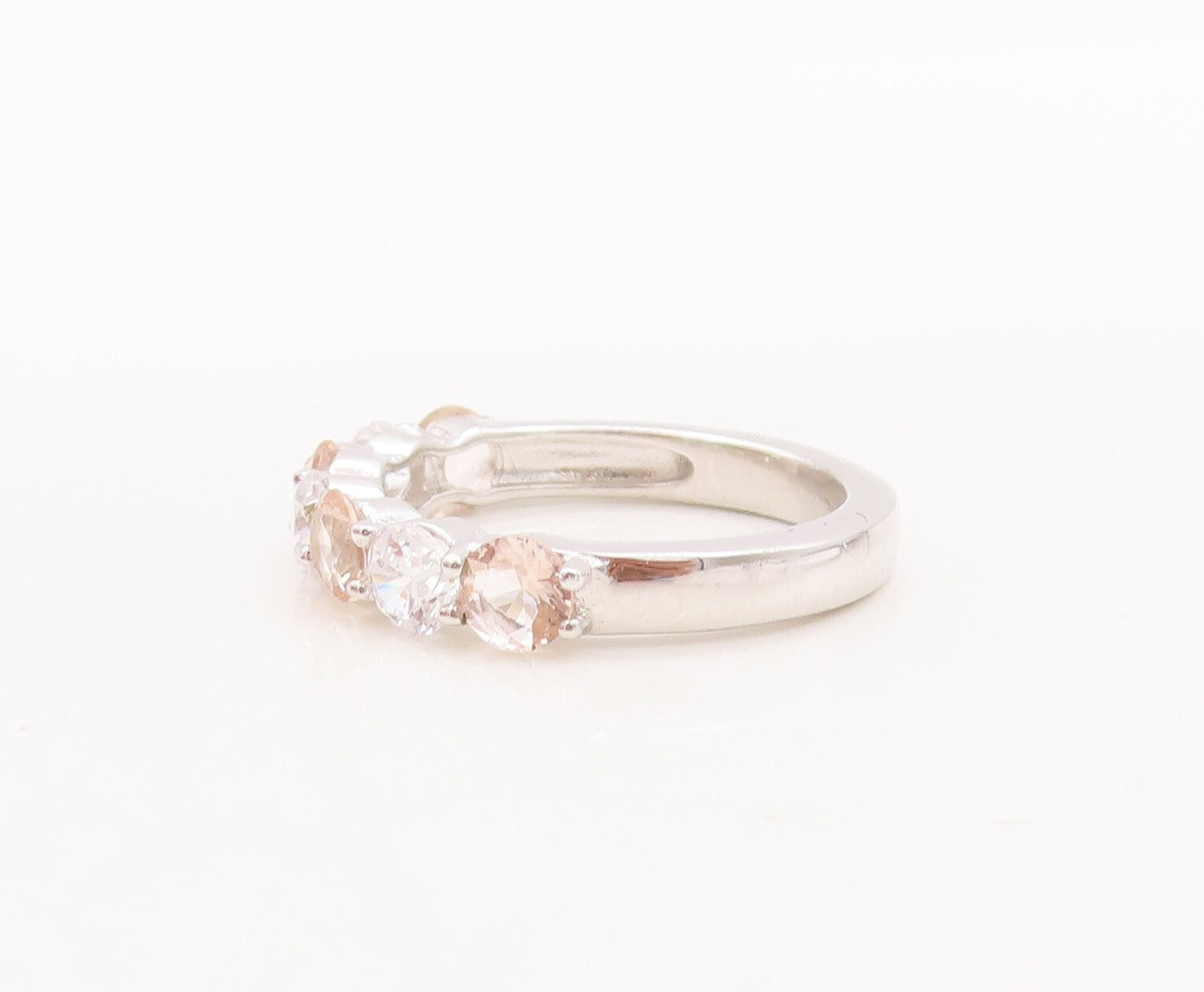 925 Sterling Silver Vintage Ring Minimalist Two Tone CZ Stackable  Sz 7  RG29470