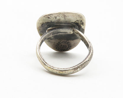 MEXICO 925 Silver  Vintage Etched Crab Motif Cocktail Ring Sz 6  RG11734